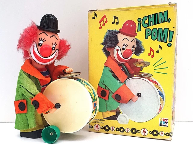 Ancien Jouet Mécanique – Clown De Cirque Automate, Vintage