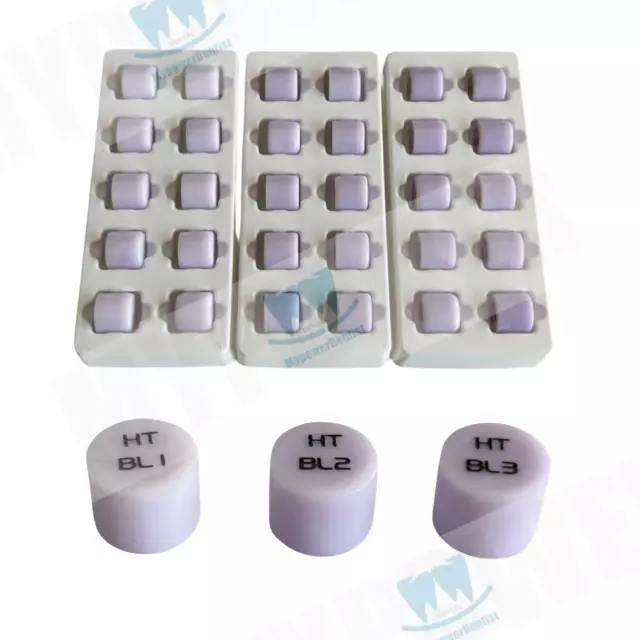 Dental Bleach Glass Ceramic Press Ingots CAD CAMLithium Disilicate HT BL1/2/3