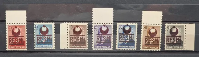 1953 Dienstmarken Türkei - MiNr. 17/23 - Teils Randstücke - Briefmarken - MNH**