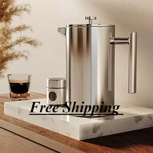 Mueller French Press Double Insulated Premium 304 Stainless Steel Coffee Maker