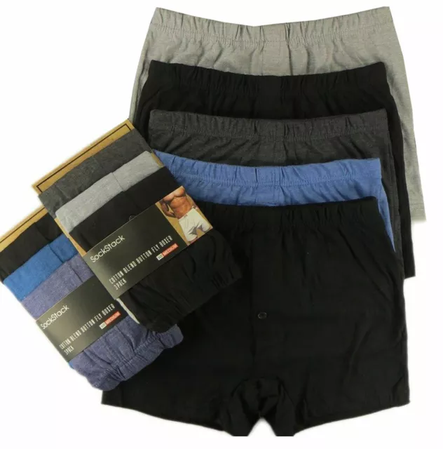 Men Plain Boxer Underwear Classic Cotton Rich Boxers Shorts S - 6XL