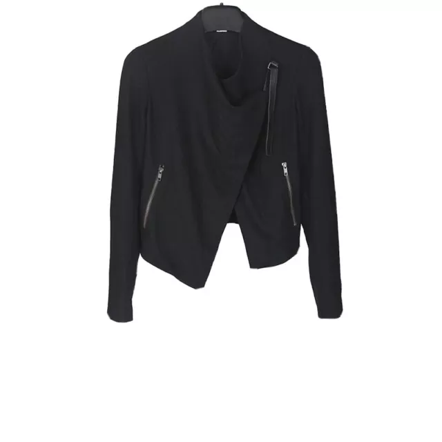Helmut Lang Black Cropped Tuxedo Smoking Blazer Jacket Size S