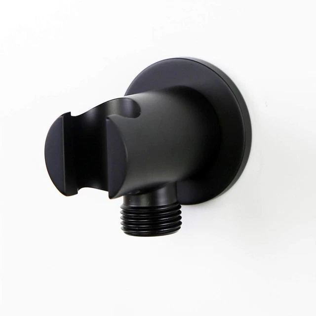 Práctico soporte de ducha para baño en casa 1/2 pulgada accesorio de conexión negro mate