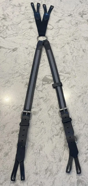 Boston Leather - Thick Leather Black Fireman Work Suspenders 9175 Boston Leather - Thick Leather Black Fireman Work Suspenders 9175