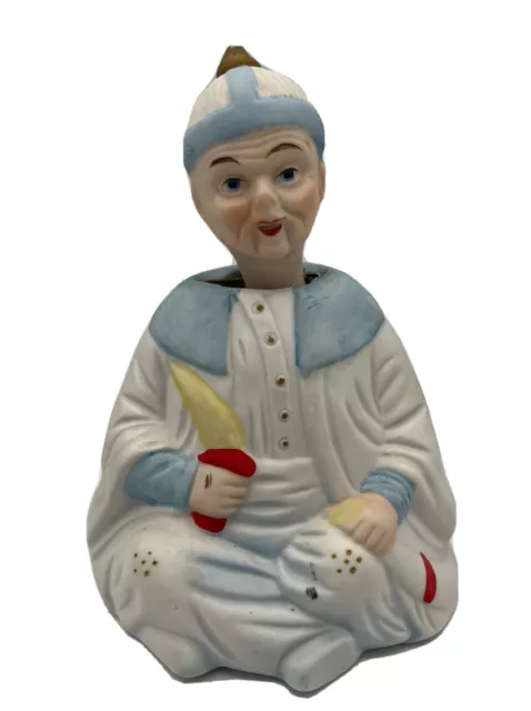 Vintage German Bisque Porcelain Chinese Nodder Figure Asian Bobblehead