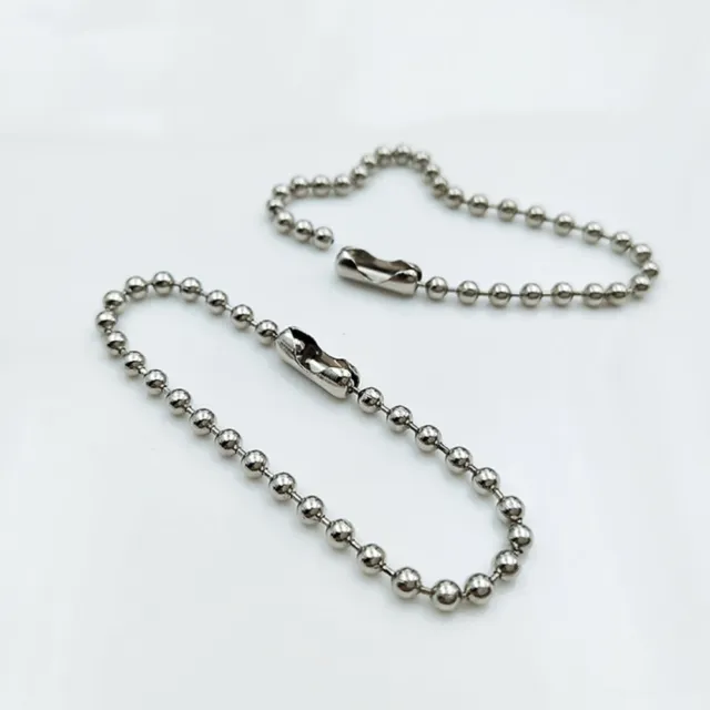 100 piezas cadena de remolque colgante perla de metal cadena de acero llavero
