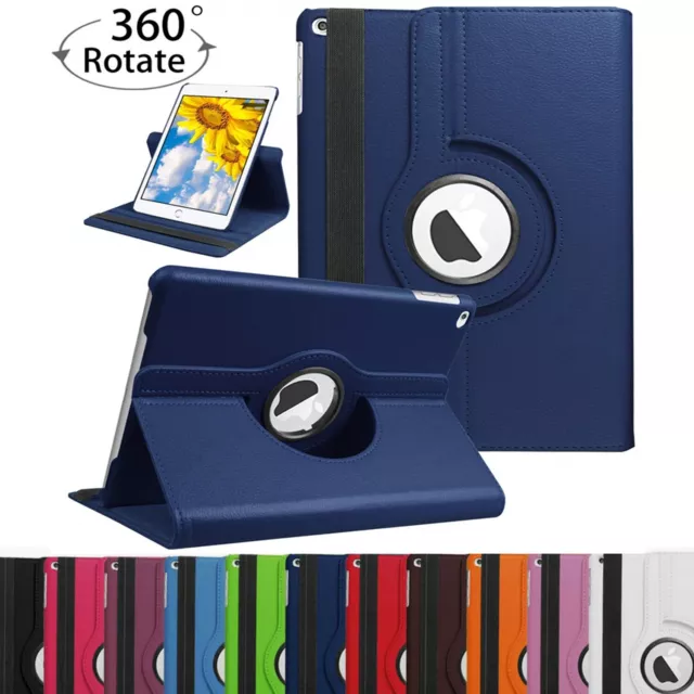 Case For iPad 6th 5th Gen 9.7" 360° Rotating Smart Flip Stand Leather Slim Cover