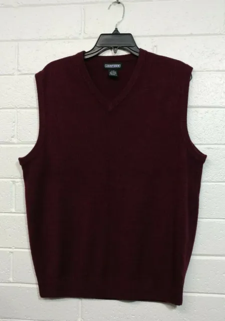 Men's JANTZEN  DRESS SWEATER VEST Size M  V~Neck  Maroon color .