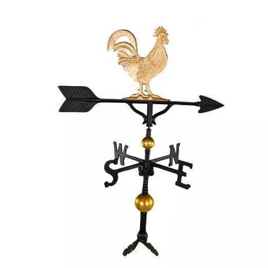 32-Inch Deluxe Weathervane with Gold Rooster Ornament