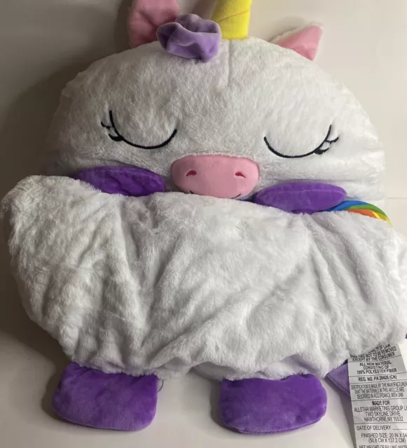 Happy Nappers Unicorn Rainbow Kids Pillow/Sleeping Bag Camping Daycare 20"x 54