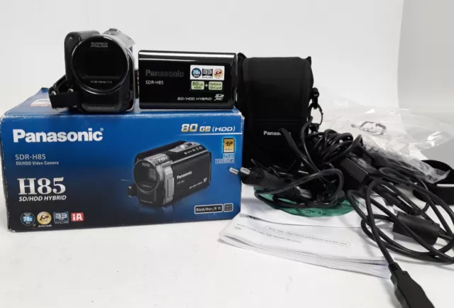 Panasonic Sdr-h85 Camcorder 70x Zoom Digital Camera Boxed W/ Accessories #446