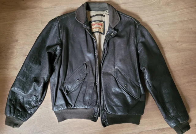 Doudoune Chevignon Kaki Avec Inserts Cuir - Taille M Vintage (Neuf Sans étiquettes)