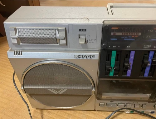 SHARP SEARCHER-WF GF-757 Double Cassette Radio Boombox Retro Japan