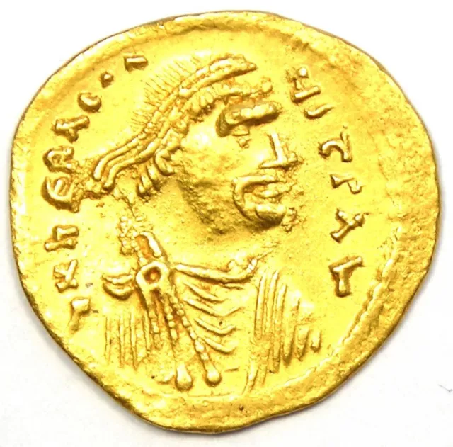 Heraclius Gold AV Semissis Gold Coin 613-641 AD - Choice XF / AU