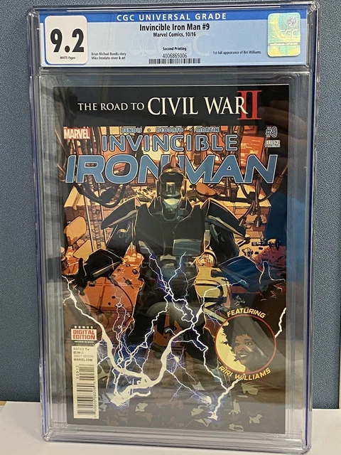 Invincible Iron Man #9 - 1st Full App Riri Williams -  CGC 9.2