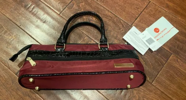 NWT samantha brown Insulated Wine Lunch Bag Clutch Maroon/Black