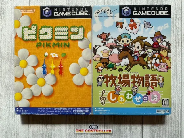Nintendo Game Cube GC Pikmin & Bokujo Monogatari Shiawase no uta set from Japan