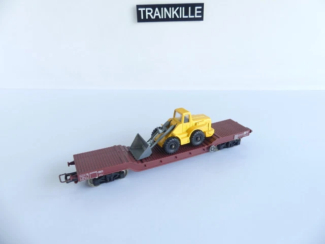 Jouef Champagnole Wagon Plat A Bogies Surbaisse + Bulldozer Corgi