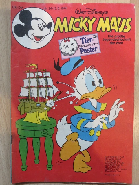 Micky Maus Nr. 24 vom 13.06.1978 mit Beilage und Schnipp von Walt Disney