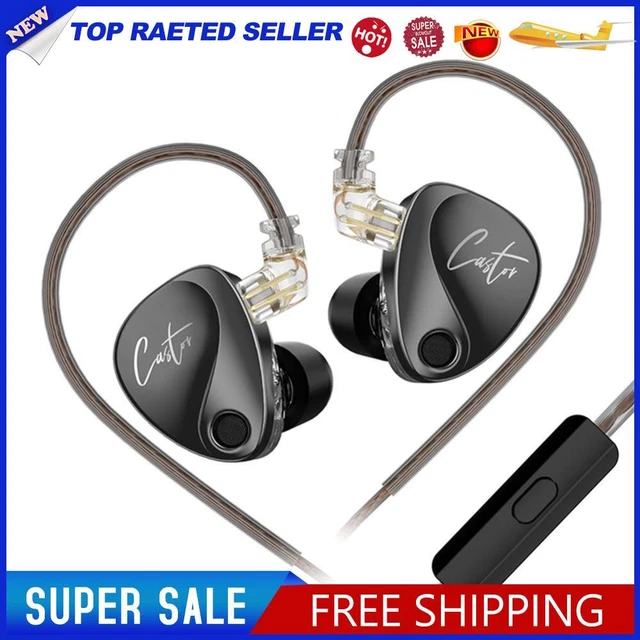 WIRED EARBUDS IEM Earphones for Stage Monitoring (Black Improved Bass With mic) EUR 19,49
