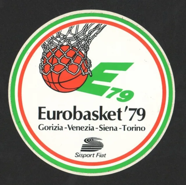 FIBA 1979 EUROBASKET AUTOCOLLANT ITALIE Mestre, Sienne, Gorizia, Turin...