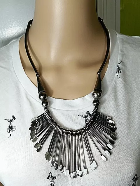 Hand made African Metal Spike Necklace Ethnic Tribal Jewelry