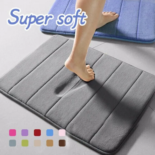 Memory Foam Bath Bathroom Mat Pad Soft Absorbent Non-Slip Bedroom Floor Tub Rug