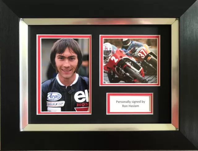 Ron Haslam Hand Signed Autograph Framed Photo Display.