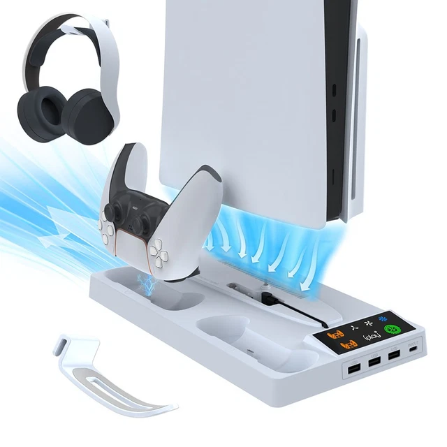 COOLING DOCK FOR PS5 Pro Featuring Adjustable Fan Speeds and Controller ...
