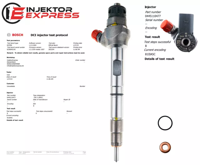 0445110477 04L130277G Einspritzdüse Injektor VW Audi Seat 1,6 TDI 04L130277AJ