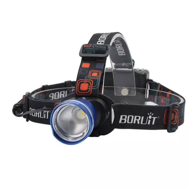 LED Rechargeable Headlamp AA Battery Zoomable Headlight Flashlight Torch