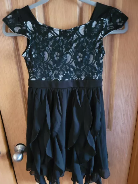 Girls D-Signed by Disney Size Small (7-8) Black Lace Top Dress