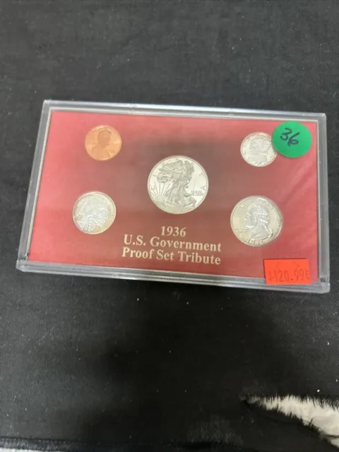 1936 US Government Tribute Proof Silver Set .999 National Collector Copies