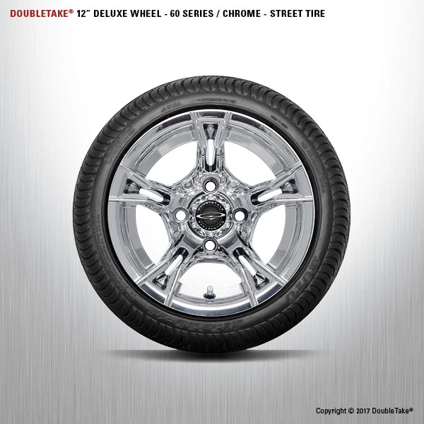 Set De 4 Double Take Chrome 60 Séries Roue Et Pneu Golf Cart