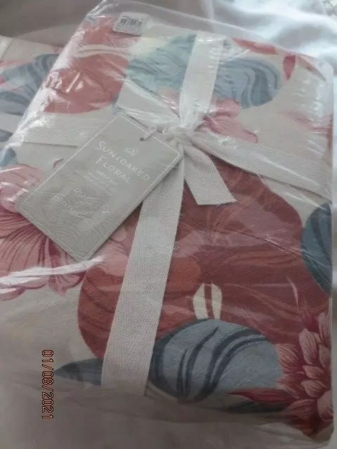 Nuevo en paquete Sábanas Empapadas al Sol Granero de Cerámica Adolescente Roxy Set Doble XL Playa Floral BONITA