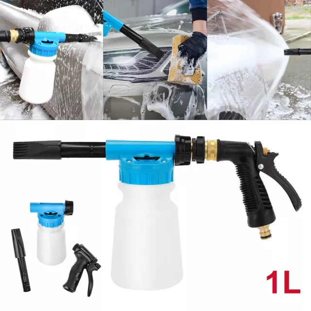 Snow Foam Car Wash Spray Gun Lance Uses Hose Pipe Sprayer 1000ML Bottle