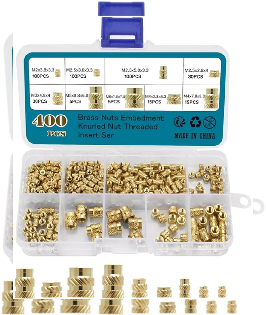 Wkmamo Set di 400 inserti filettati, filettatura interna, in ottone...