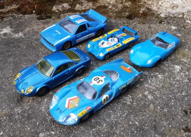 ***SOLIDO*MAJORETTE*KONVOLUT*5 x BLAUE RENNWAGEN*RARITÄTEN*1:43*ALPINE*LANCIA***