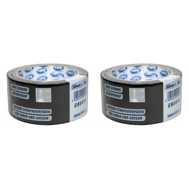 2 x nastro blindato HPX 48 mm x 10 m nero CB5010 nastro adesivo nastro blindato