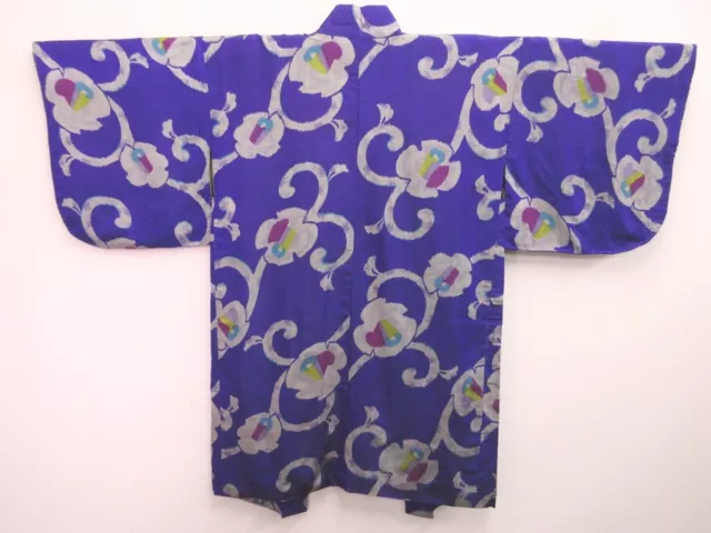 8268C1 Silk Vintage Japanese Kimono Haori Jacket Camellia Meisen