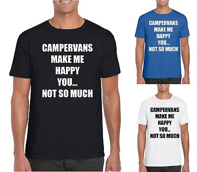T-shirt Camper Vans Make Me Happy da uomo magliette divertenti ottimo regalo taglie da S a 5XL
