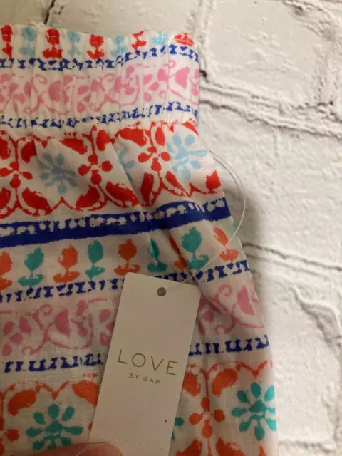 Gap Love NWT Woman's Size XL Colorful Fair Isle Print Cotton Poplin Sleep Shorts 2