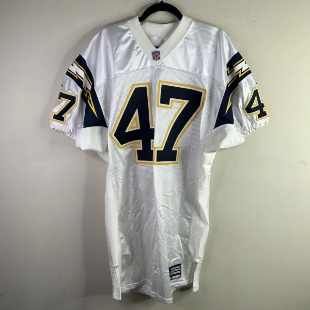 VTG Adidas 2001 Ryan McNeil Game Worn Used White SD Chargers NFL Football Jersey