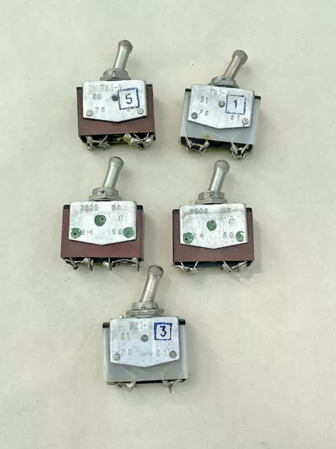 TV1-4 Toggle Switch USSR ON/OFF 5A/220V Silver Contacts  Lot of 5 pcs.