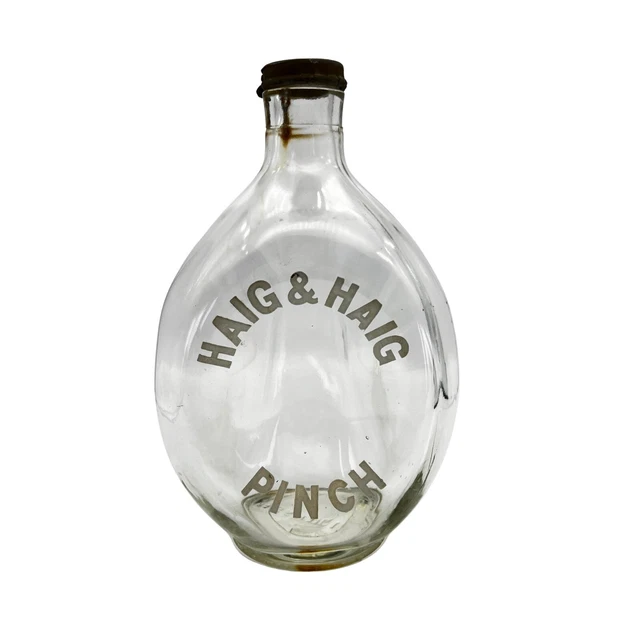 MCM Vintage Haig & Haig Empty Pinch Dimple Whisky Bottle With Cap Scotland