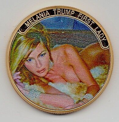 MELANIA & IVANKA Trump Gold Coin USA Flag Donald Nude Sexy Lady Pin Up top  less EUR 1,39 - PicClick FR