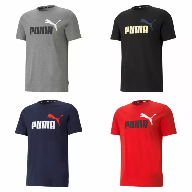 Puma Uomo Ess + 2 Col Logo Té/T-Shirt Manica Corta Sportiva Maglia Allenamento
