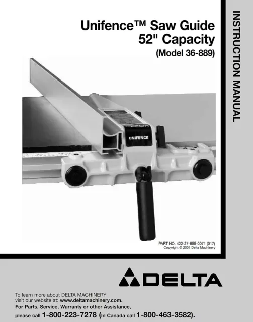 Delta Shaper Fence 43-812 & 43-812X Instruction Manual