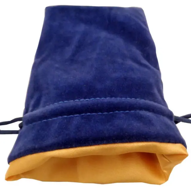 6In X 8In Large Blue Velvet Dice Bag With Gold Satin Lining (US IMPORT) ACC NEW
