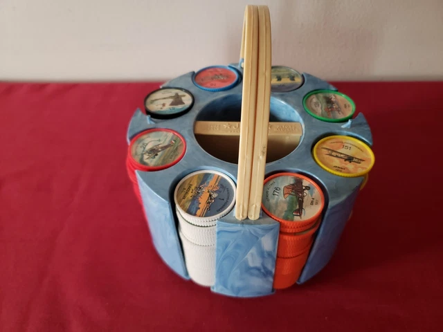 Vintage Jello Hostess Airplane Poker Chips 1961  - 199 Chips + Case - 99.9%
